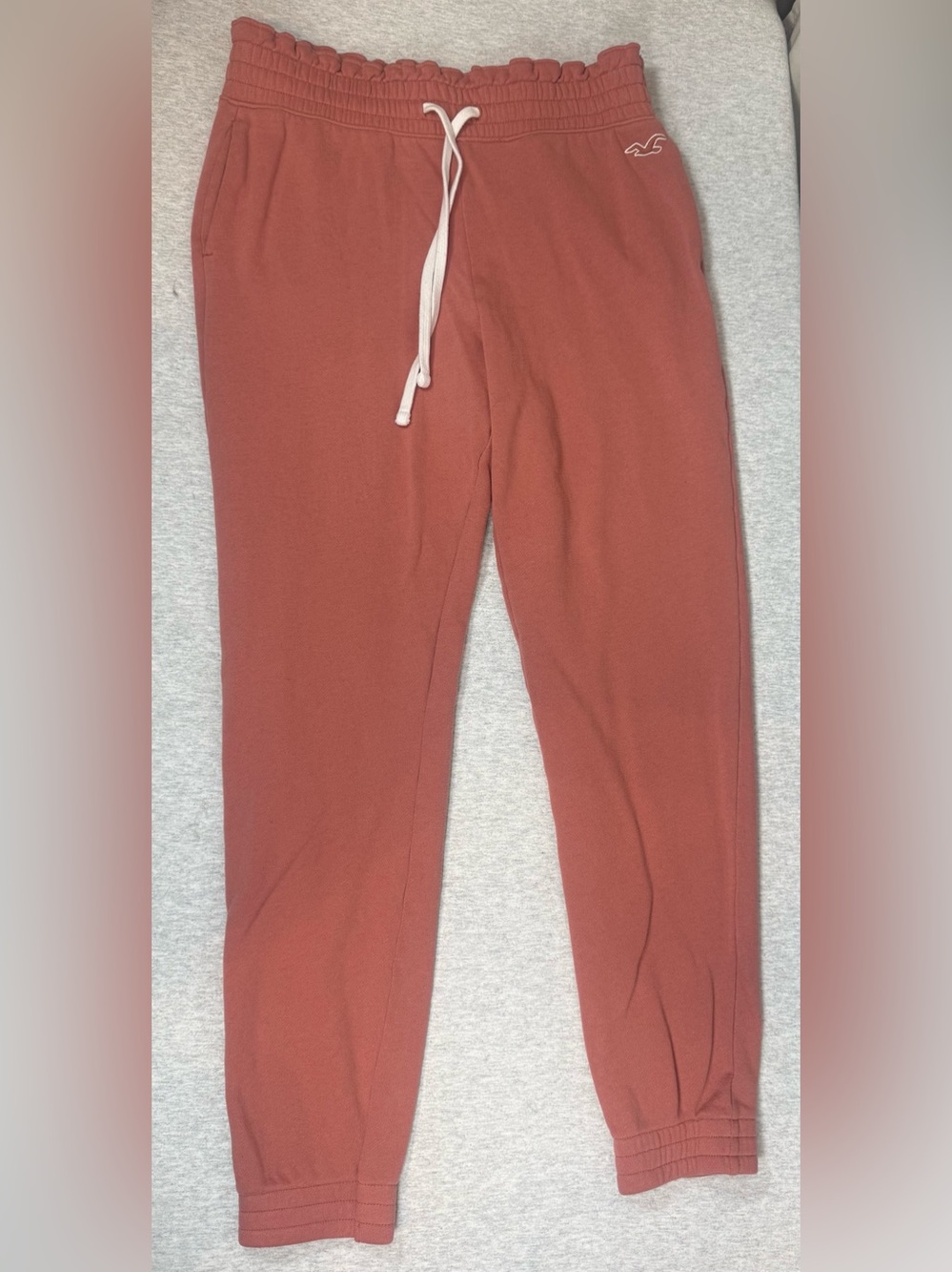 Hollister Ultra High-Rise Paperbag Waist Fleece Joggers Terracotta - Medium